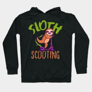 Funny E-Scooter, Cute Kawaii Sloth Driving Scooter Hoodie